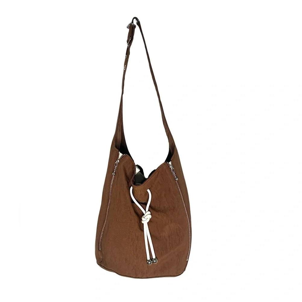 Tory Burch Women's Spaghetti Strap Zip Bucket Bag BOURBON VANILLA / French Cream